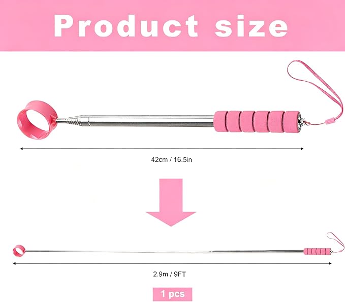 Golf Ball Retriever Telescopic, 9Ft Golf Ball Retriever for Water, Professiona Stainless Steel Ball Retriever Tool Golf, Light Weight Double Sided Golf Ball Grabber, Golf Accessories Gifts