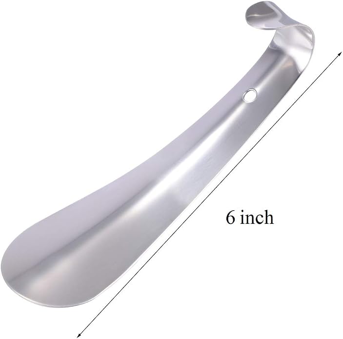 Shoe Horn Long Handle for Seniors Men Women, Metal Shoehorn Handled,Long-Handle Shoe Spoon,Boot Horns,Shoes Stick Helper,6 Inch Travel Small Size Stainless Steel Made Tool,Short Shoe Tongue, 2 Pack