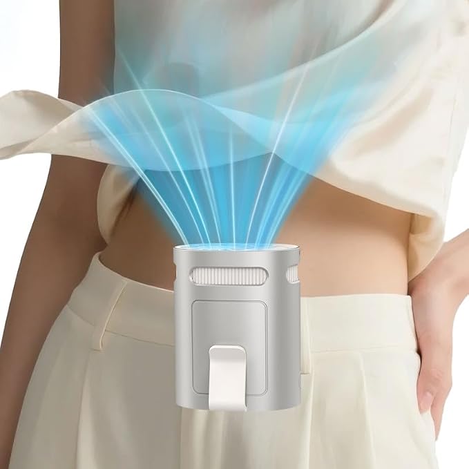 Clip on Fan for Shirt Belt Hip Pants-Compact Portable Waist Fan Rechargeable Long Lasting,Wireless Personal Body Fans that Blow Cold Air,Necklace Lanyard Cool Gadgets for Work Traveling Outdoor Purple