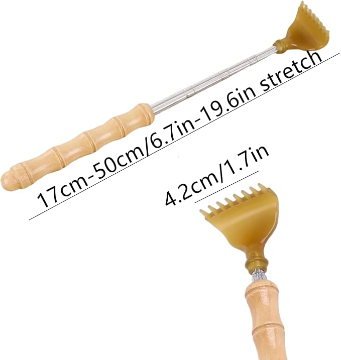 2 Pcs Telescoping Bamboo Backscratcher for Men & Women | Portable, Extendable Body Scratcher, Ideal for Home/Travel, Itch Relief