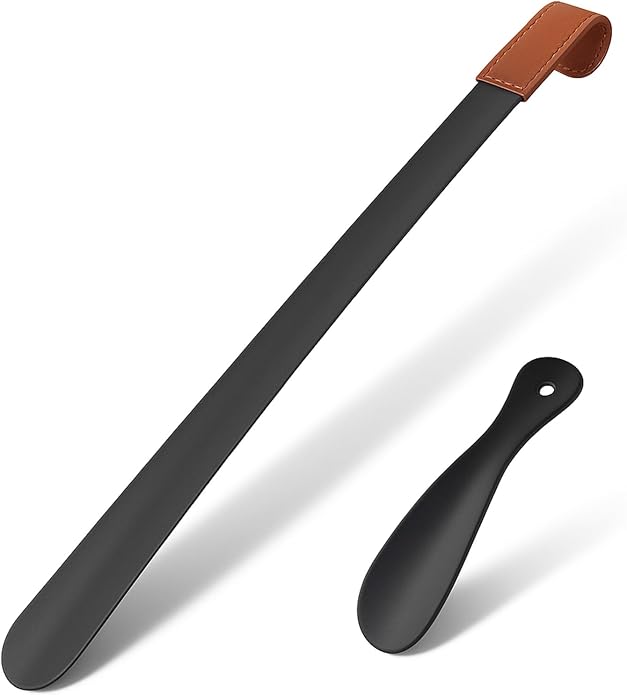 Metal Shoe Horn Long Handle, Shoehorns for Seniors, Men, Women & Kids
