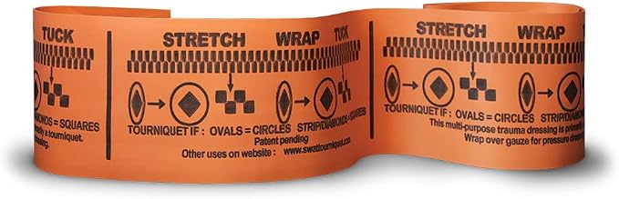 SWAT-T™ Tourniquet Orange by Safeguard Medical, Emergency First Aid Equipment for Massive Hemorrhage Control. Made in The USA