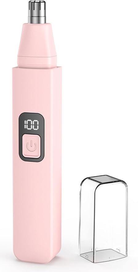 Nose Hair Trimmer Rechargeable Cordless Painless Ear Eyebrow Trimming Tool Dual Edge Blades Razor Easy Cleansing with LED Light for Man Woman