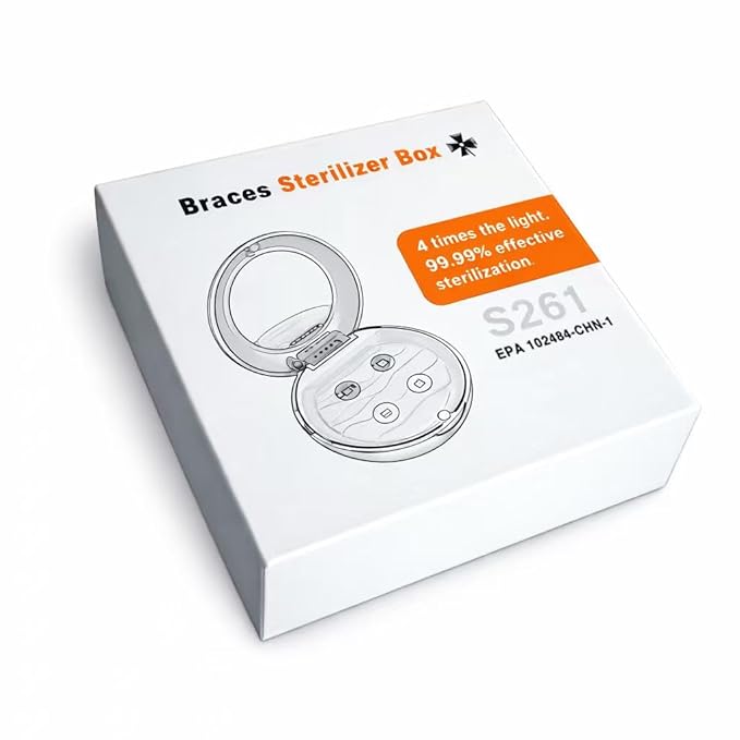 Portable UV Sanitizing Case, 360° Retainer Cleaner with UVC Light, Compact Travel Cleaning Case