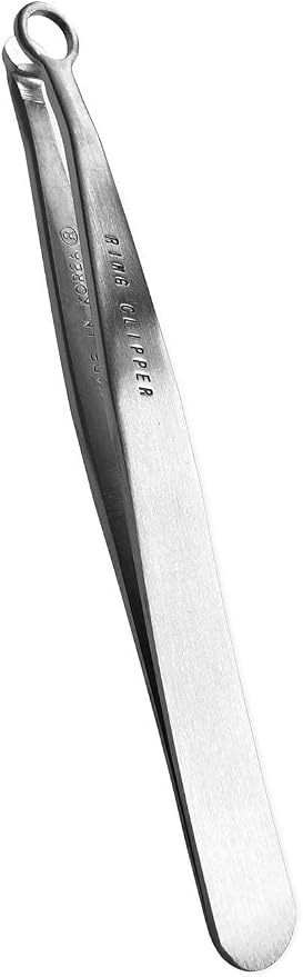 rinocos [Premium Hand-Made] Nose Hair Clippers for Men - Nasal Clippers, Nose Hair Trimmer, 304 Surgical-Grade Stainless Steel, Eyebrow Trimmer, Third-Generation Craftmanship (Silver)