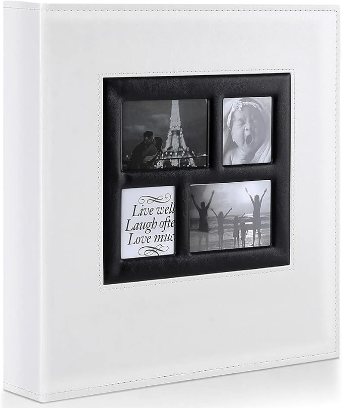 Ywlake Photo Album 4x6 500 Pockets Photos, Extra Large Capacity Family Wedding Picture Albums Holds 500 Horizontal and Vertical Photos White