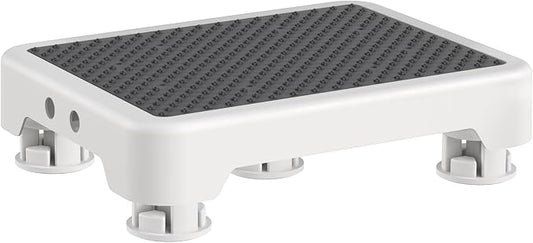 Ronlap One Step Stools for Adults, Portable Safety Step Platform for Seniors Small Plastic Bedside Step Stool Mobility Wide Step Stools Elderly Assistance for Shower Bed Car Stair Outdoor, White-Black