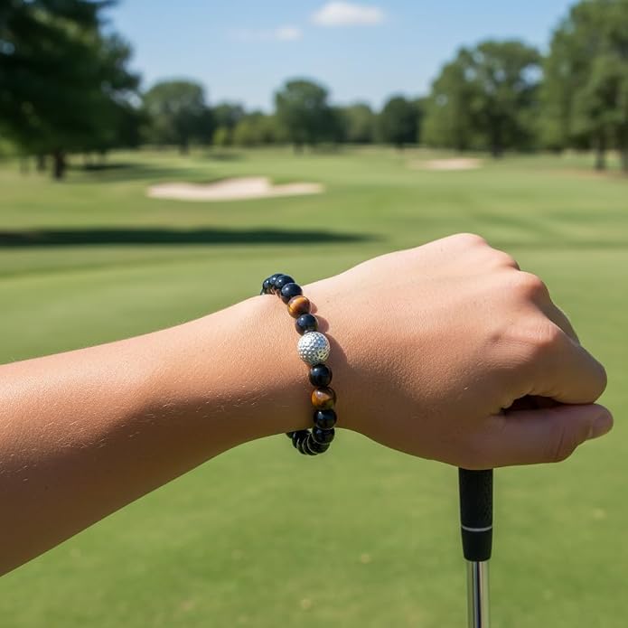 PEALICIOUS Soccer Gifts for Boys Sport Jewelry for Son and Dad | Golf Gifts for Golfers with Natural Stone, Hockey Baseball Bracelet for Boys, Men Soccer Golf Stuff for Team Hockey Bracelet