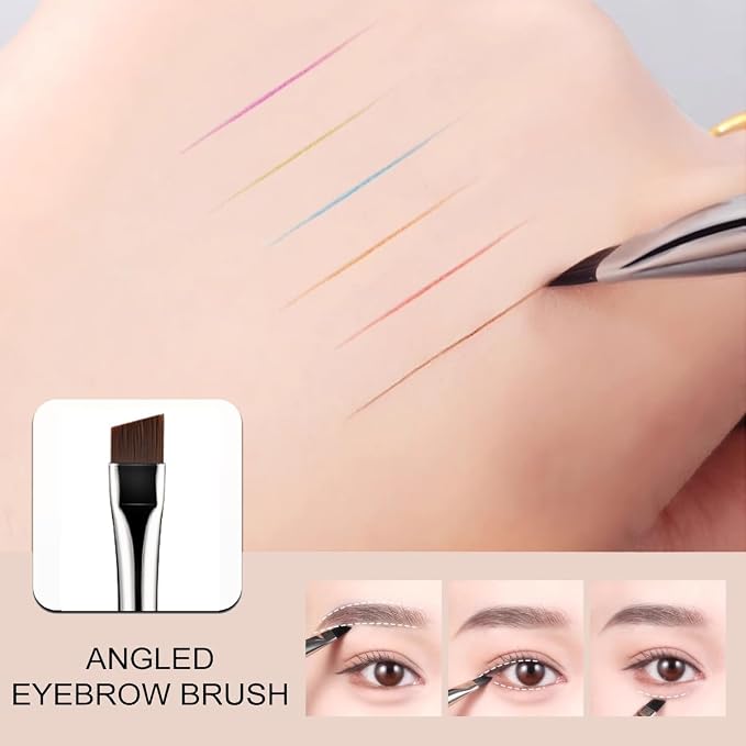 KINGMAS Eyebrow Brush Lashes Spoolie Duo Angled Eye Brow Brush | Eyelash Comb Tool for Lining and Shaping Brows or Lashes