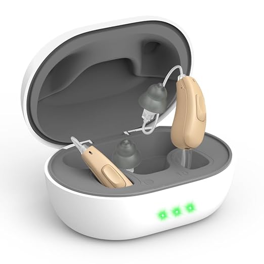 LH11 TrueSound11-Channel Rechargeable Hearing Aids for Seniors，Waterproof OTC Hearing Device with AI Noise Cancellation & Magnetic Charging Case