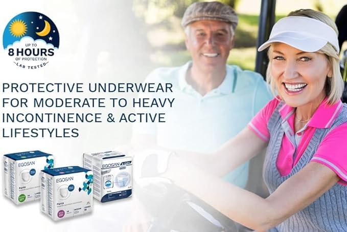 EGOSAN Maxi Incontinence Underwear Pull Ups Lightweight Breathable Disposable with New Designed Acquisition Layer, Stretchable Form-Fitting Max Absorbency for Men and Women (Medium (2 Count Sample))