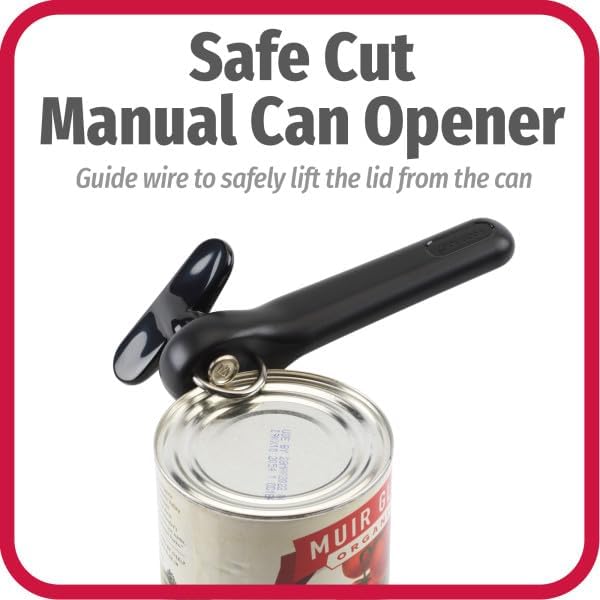 Good Cook Can Opener, Safe Cut Manual Can Opener, no Sharp_Can Edges, Black (Pack of 12)