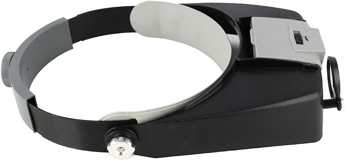 Headband Magnifier with Light，Glasses for Close Work,10X | Loupe Visor for Repair,Crafts, Hobby，Jewelers，hands free magnifying glasses with light,miniature painting magnifier