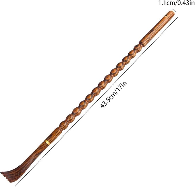 Tomorotec 100% Natural Bocote Wood Back Massager for Itching Relief, Long Sturdy Therapeutic Bamboo Back Scratchers, Body Relaxation Massager