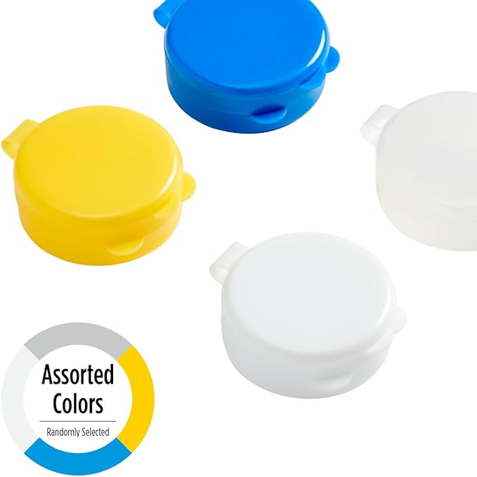 EZY DOSE Daily Round Pocket Pharmacy, Portable On-The-Go, Pill Box, Organizer and Vitamin Containers, Snap Shut Lids, Perfect For Traveling, Colors May Vary, 2 Pack, BPA Free