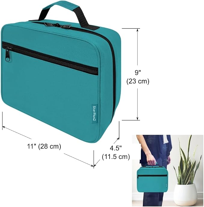 Large Medicine Organizer Bag – 10 Pocket Pill Bottle Organizer for Travel & Home Storage, Turquoise