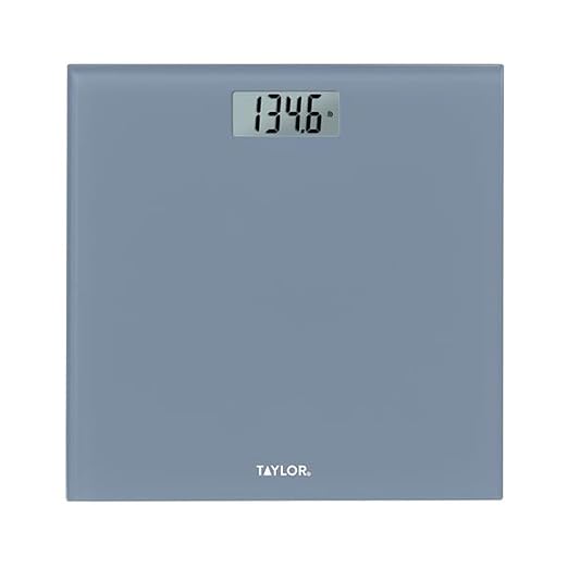 Taylor Digital Bathroom Scale for Body Weight, Slate Blue Tempered Glass Platform, 350 lb Capacity, 4 Precision Sensors, Instant-On Technology, 11 x 11 in, 3 Pack