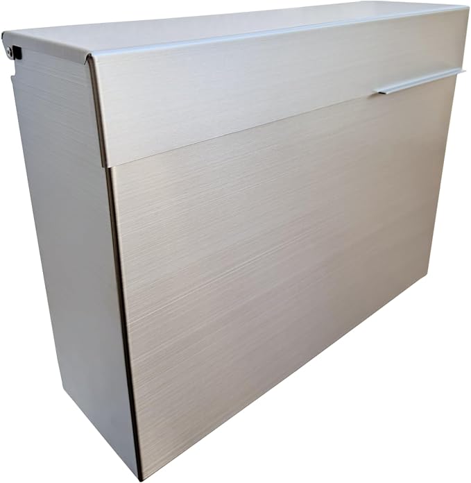 304 Stainless Steel Outdoor Mailbox with Rain Cover | Wall-Mount Large-Capacity Mailbox with Rust-Resistant Design for Homes, Apartments, Offices & Businesses, Silver