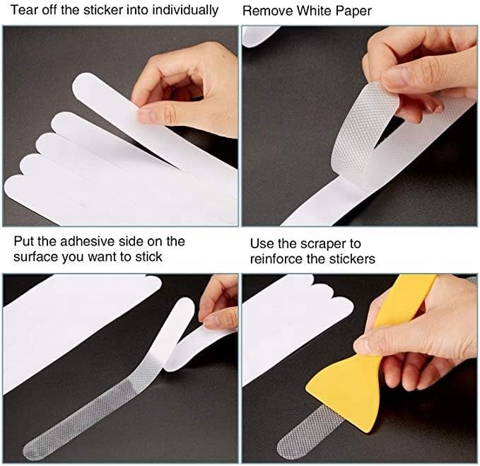 Maila - Anti-Slip Safety Stickers for Bathtub, Floors and Stairs, Waterproof, Residue-Free Removal