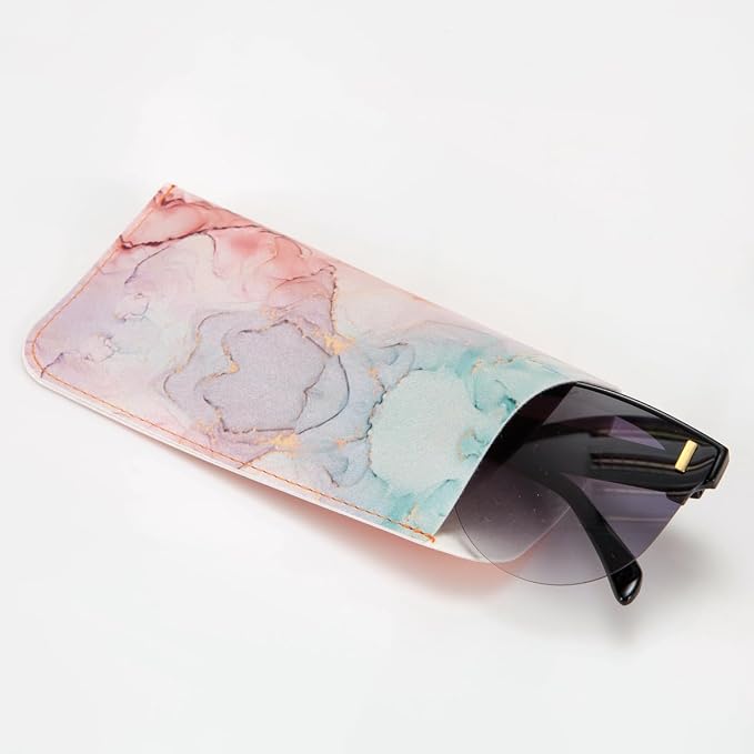 TRIUMPH VISION Reading Glasses Pouch Eyeglass Sleeve Soft Case Slim 3 Pack | Alternative to Bulky Case Lightweight，Neoprene Lined Padded Protect Optical lens Slip in, Cute Pattern Portable for Daily Use