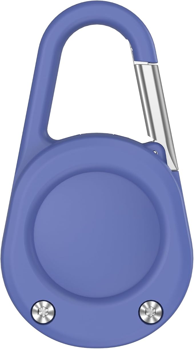 for Airtag Keychain,IPX8 Waterproof AirTag Holder with Carabiner,Hard PC,Lock Clip,Universal Wheel Keyring,Air Tag Keychain for Apple Airtag (Blue 1 Pack)