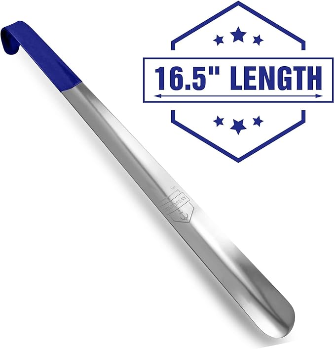 Metal Shoe Horn Long Handle for Seniors, Shoehorn Long-handle, Shoe Horns for Men Long Handle, Long Handled Shoe Horn for Women and Kids, Extra Long Shoe Horn for Seniors, Boot Horn, Shoe Spoon