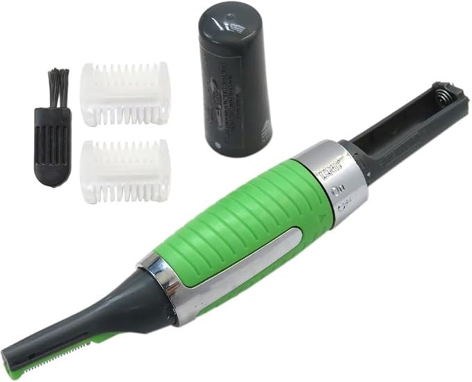 Men Nose Ear Face Neck Eyebrow Hair Mustache Beard Trimmer Shaver Clipper PE-Green