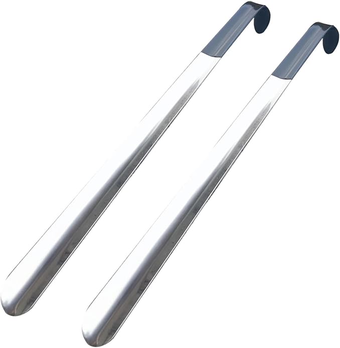 Extral Long handled Shoehorn, 16.5" Stainless Steel Long Shoe Horns for Seniors, Kids, Women, Men, Boots and All Shoes, Set of 2