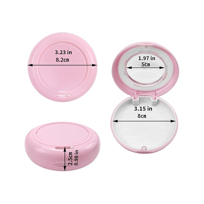 2pcs Retainer Case with Mirror and Vent Holes, Convenient and Cute Orthodontic Aligner Retainer Case for Travel, Give to Family Members, Friends and Colleagues