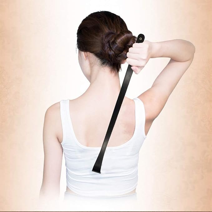 Tomorotec Wooden Back Scratcher, Long Handle Itch Relief, 16 in, Black | Streblus Elongatus Wood Body Massager Set, Handcrafted Relaxation Tool For Men Women Adults, Smooth Comfortable Grip Design