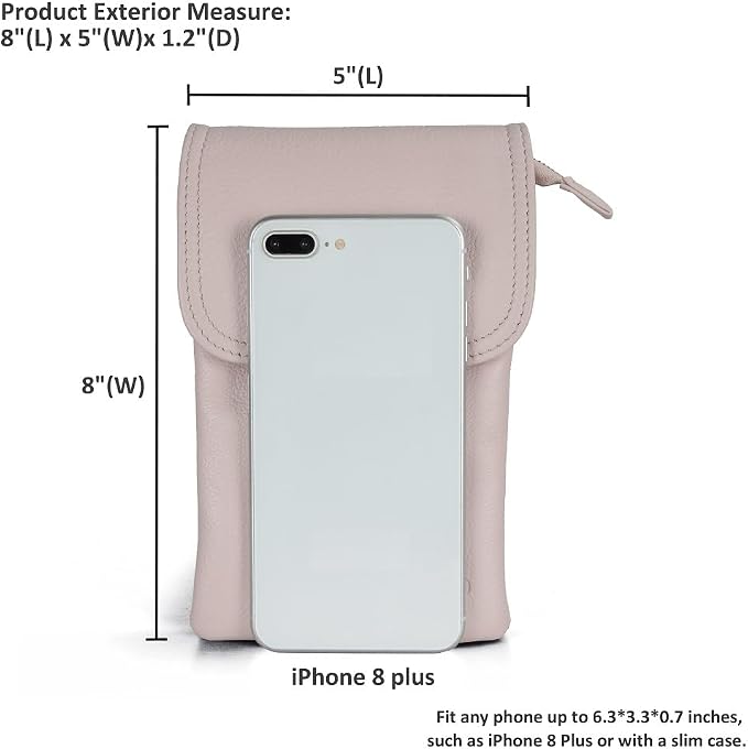 befen Genuine Leather Small Crossbody Bags for Women Cell Phone Travel Bag | Soft Real Leather, Adjustable Shoulder Strap, Card Slots, Compact Size, Daily Travel Shopping Outing Use, Phone Purse