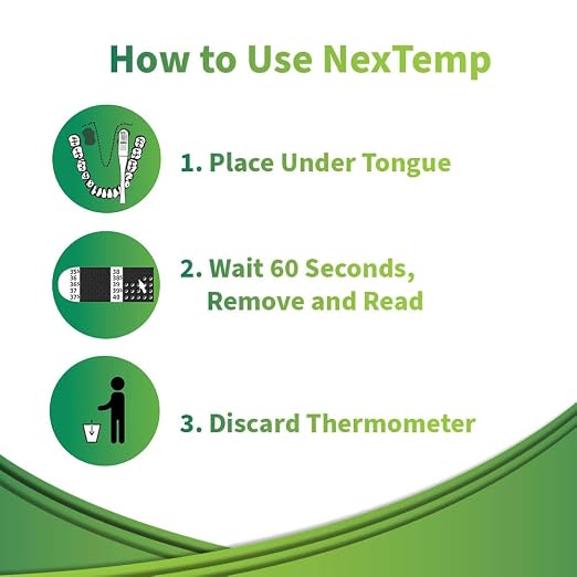 Disposable Thermometer (100-Pack, Celsius) — Oral Thermometer for Adults, Single Use, Battery Free, Hygienic, Accurate Readings in 1 Minute, for Home, Clinic & Travel
