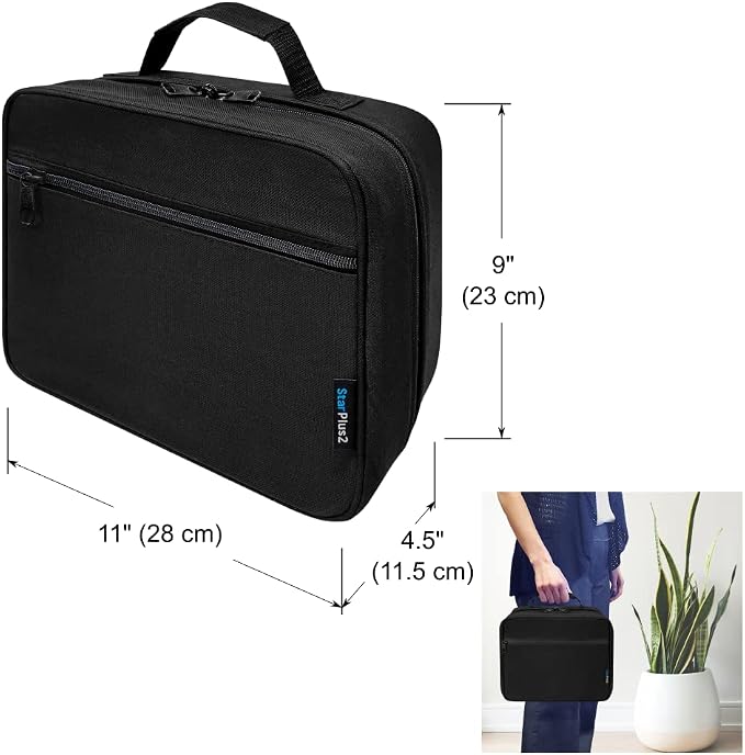 Large Medicine Organizer Bag – 10 Pocket Pill Bottle Organizer for Travel & Home Storage, Black