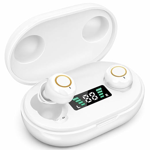 Hearing Amplifier Rechargeable for Seniors Adults - Personal Sound Amplifier Device with Charging Case, Noise Reduction for TV Watching Conversations, Easy Volume Control, Comfortable In-Ear PSAP (White)