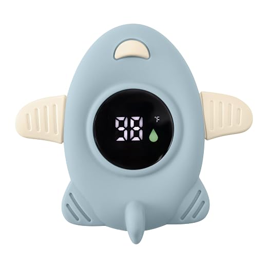 Haakaa Silicone Baby Bath Thermometer – Water Temperature Thermometer for Baby Safety, Floating Infant Bath tub Temp Thermometer for Newborns & Toddlers-Jet