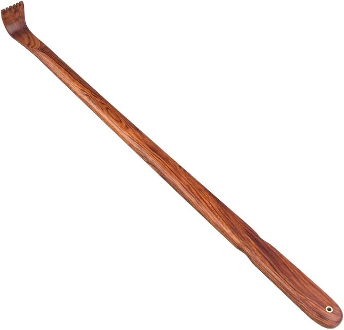 Tomorotec Wooden Back Scratcher 17 Inch Long Handle for Men Women Yellow | Thicken Extended Rosewood Handcrafted Itch Relief Body Massager for Elderly Seniors Dad Mom Christmas Stocking Stuffer