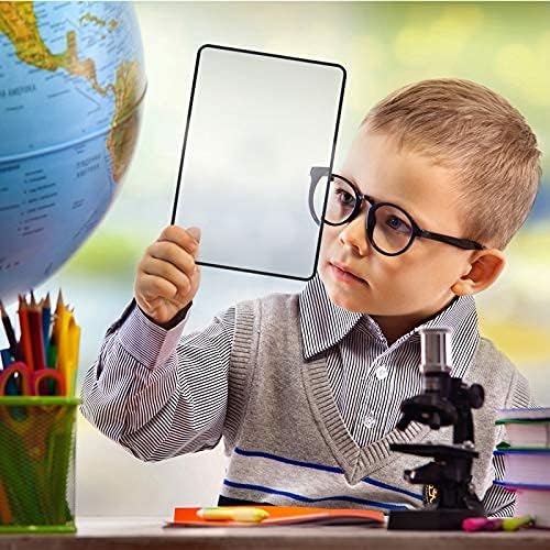 Enhon 3X Page Magnifier 7 x 4.7 Inch Magnifying Sheet Fresnel Lens Page Magnifying Glass for Elderly and People with Low Vision Reading Small Patterns, Maps and Books (8 Pieces) | For Reading, Maps, Low Vision Use, Flexible Magnifying Sheet, Lightweigh...