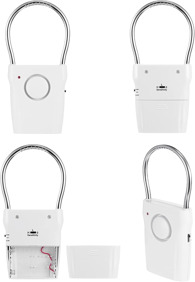 Kanayu 4 Pieces Door Handle Alarm 120dB Door Alarms for Home Security Alert Doorknob Sensing Window Burglar Alert for Home Security Kids Safety(White)
