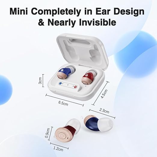 Hearing Aids Rechargeable Hearing Aids for Seniors, Up to 48 Hours of Battery Life, Clear Sound, Easy Volume Control, Automatic On/Off