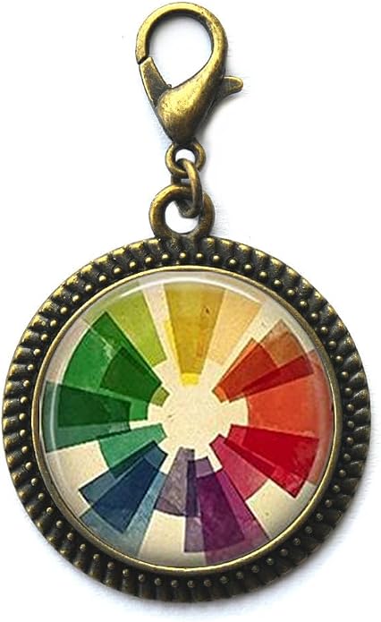 Vintage Color Wheel Zipper Pull Zipper Pull Colorful Geometric Jewelry Artist