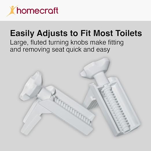 Homecraft Savanah Raised Toilet Seat 6" without Lid, Elongated & Elevated Lock Seat Support for Elderly, Handicapped and Disabled Users, White Colour | High elevated toilet seat locks onto standard toilets; portable commode seat riser for seniors and e...