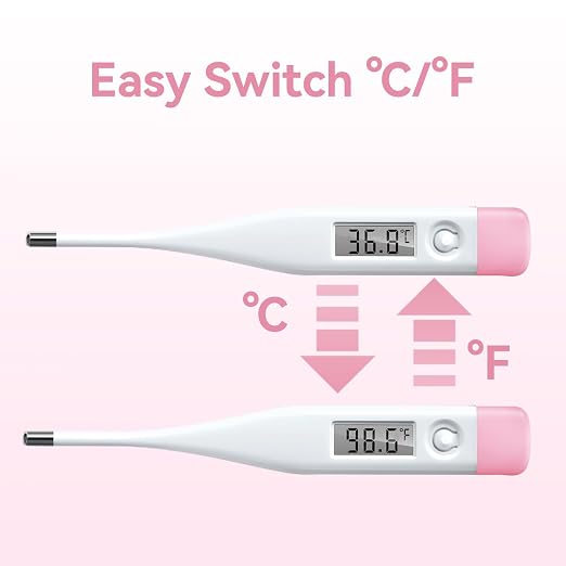Digital Oral Thermometer for Adults, Children & Baby | LCD display, fast reading, fever alarm, supports oral, rectal & underarm temperature measurement