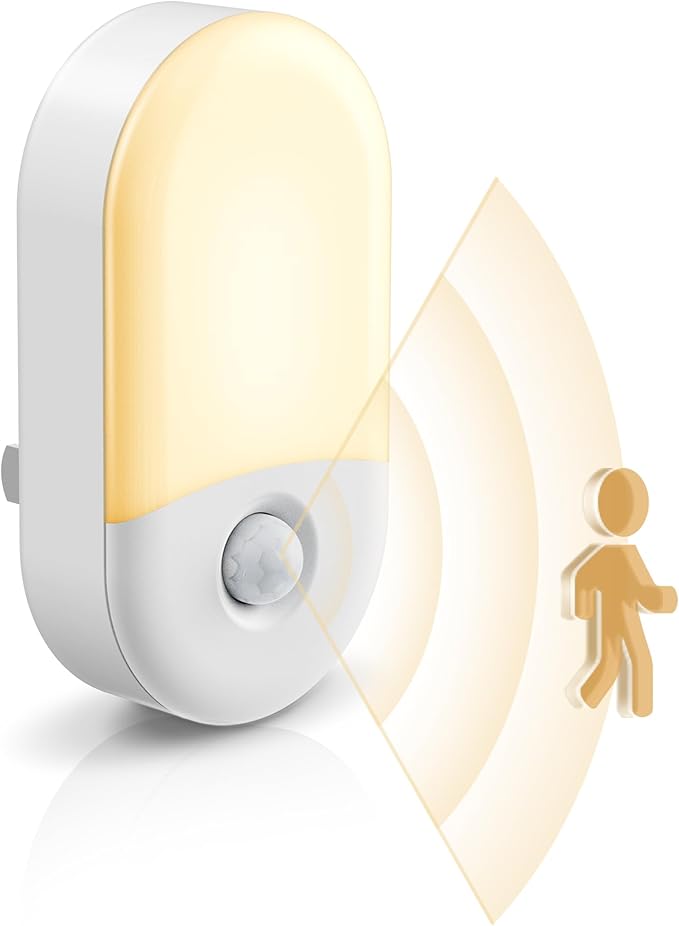 L LOHAS LED Motion Sensor Night Light, Motion Sensor Light Indoor, 30/60LM | Night Lights Plug into Wall Motion Sensor, 3000K Warm White, Motion Activated Nightlights, Kids Adults Bathroom Bedroom 2Pack