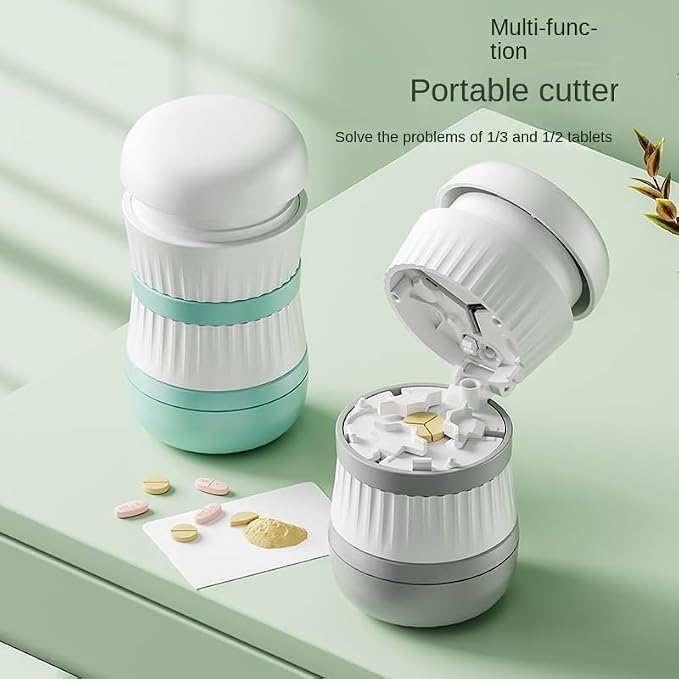 Pill Cutter 1/3, Pill Splitter with Stainless Steel Blade for Cutting Small Pills or Large Pills in one Third, Suitable for Cuting Vitamins, Tablets (1-3 Green)
