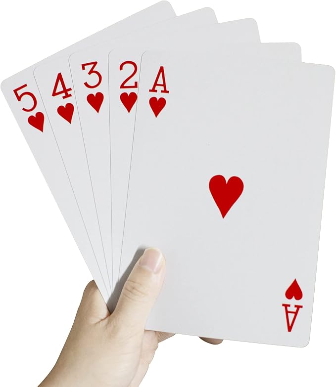 SUUJI Large Playing Cards Jumbo Deck, 5x7 Inch Giant Poker Super Big Game Card Set Oversized Bridge Playing Cards Huge Magic Poker for Family Party Fun