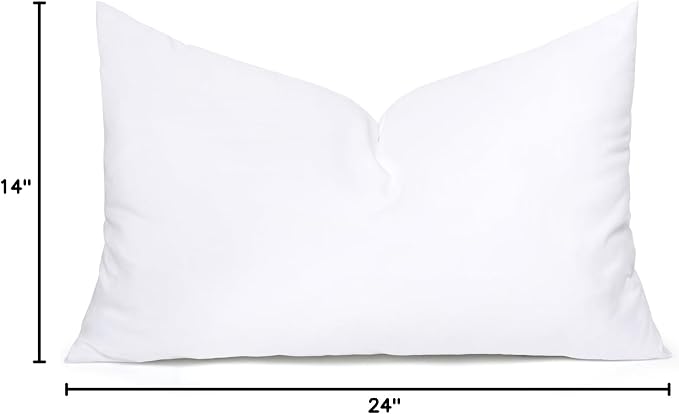 MIULEE 14x24 Inch Throw Pillow Insert for Couch Sofa Bed | Premium Virgin Filling, Soft Brushed Fabric, Rectangle Decorative Pillow, Lumbar Back and Neck Support