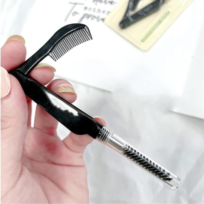 Folding Eyebrow Comb, 2 Pcs Eyelash Separator Eyebrow Grooming Brush Eyebrow Brush Makeup Cosmetic Tools for Girls and Lady