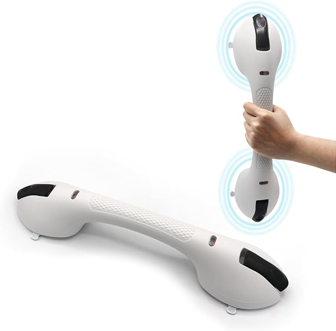 Suction Grab Bar for Shower Bathtub: Upgraded Heavy Duty Non-Slip Grip Handle with Strong Suction Cup for Bathroom Wall, Max Load 269LBS Safety Bar for Elderly Senior