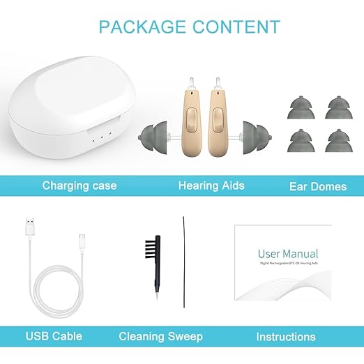 LH11 Plus TrueSound16-Channel Rechargeable Hearing Aids for Seniors，Waterproof OTC Hearing Device with AI Noise Cancellation & Magnetic Charging Case