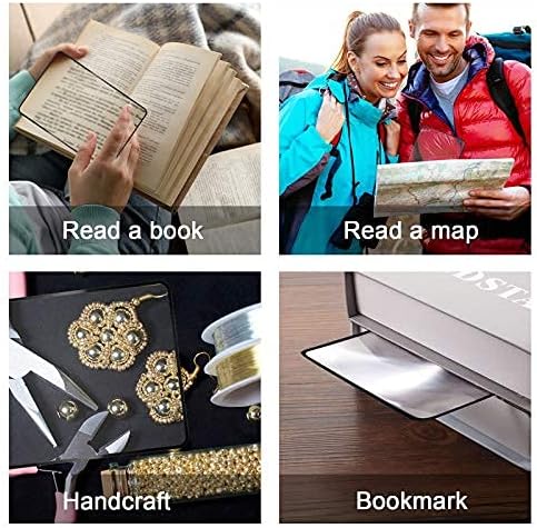 Enhon 3X Page Magnifier 7 x 4.7 Inch Magnifying Sheet Fresnel Lens Page Magnifying Glass for Elderly and People with Low Vision Reading Small Patterns, Maps and Books (8 Pieces) | For Reading, Maps, Low Vision Use, Flexible Magnifying Sheet, Lightweigh...